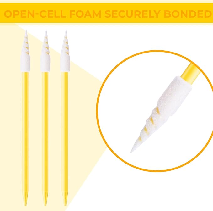 Chinco 200 Pieces Cleaning Swab Sticks Sponge Foam Tip Swabs - Image 3