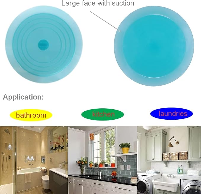 V-TOP Tub Stopper 2 Pack, 6 inches Large Silicone Drain Plug Hair Stopper Flat - Image 7