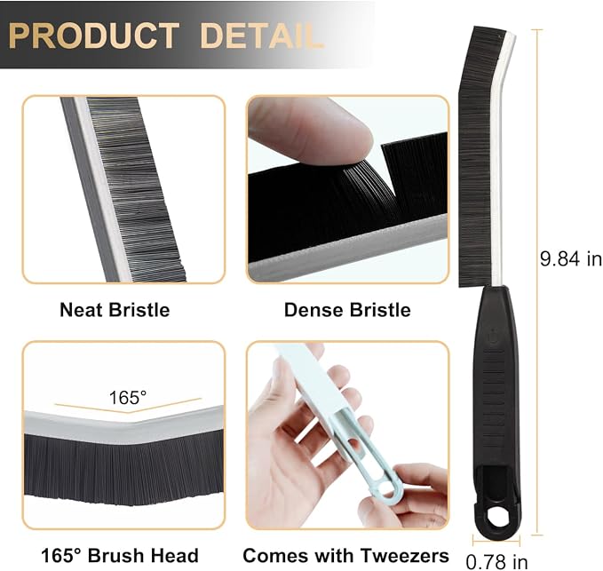 Hard Bristle Crevice Cleaning Brush, Grout Cleaner Brush, Scrub Brushes - Image 3