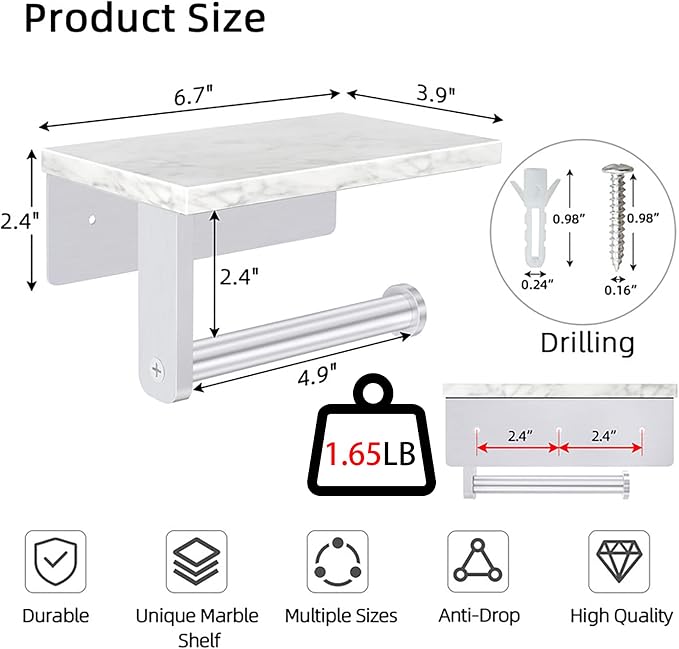 Brushed Nickel Toilet Paper Holder - Image 3