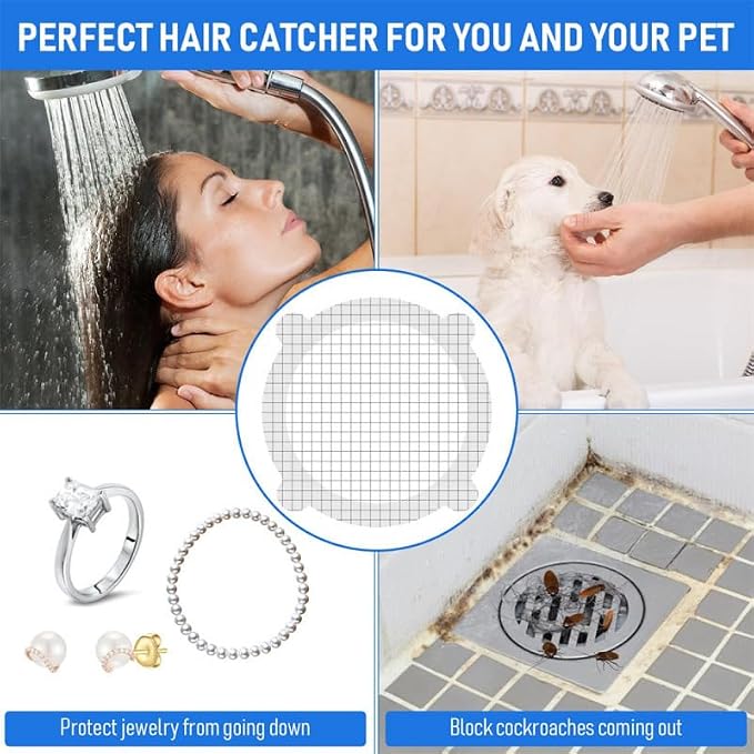 48Pack-Disposable Shower Drain Hair Catcher Mesh Stickers - Image 5