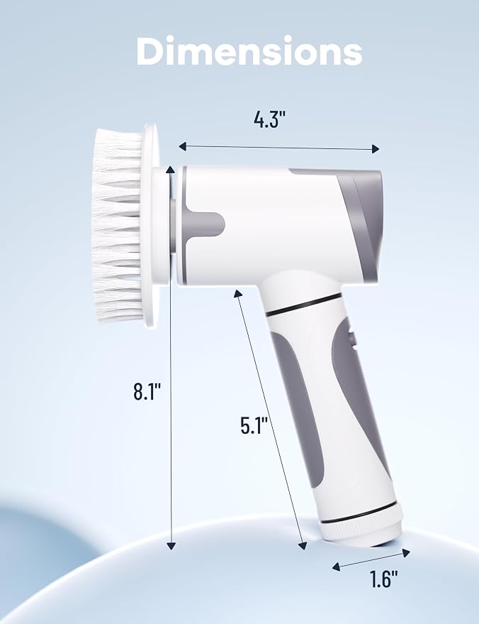 Electric Spin Scrubber, Power Scrubber Dual Speeds Cordless Shower Scrub Brush - Image 9