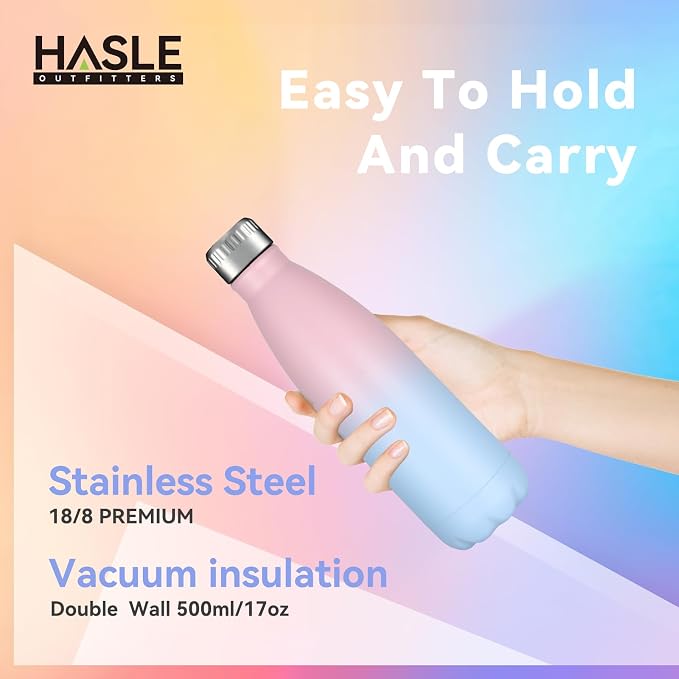 HASLE OUTFITTERS 17oz Stainless Steel Water Bottles, Vacuum Insulated Water - Image 3