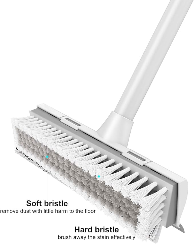 BOOMJOY Floor Scrub Brush with Long Handle, 2 in 1 Scrape and Brush, Stiff - Image 2