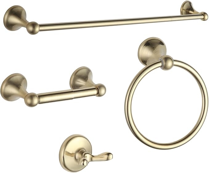 BGL Bathroom Accessories Set, Brushed Brass Towel Holder by BGL