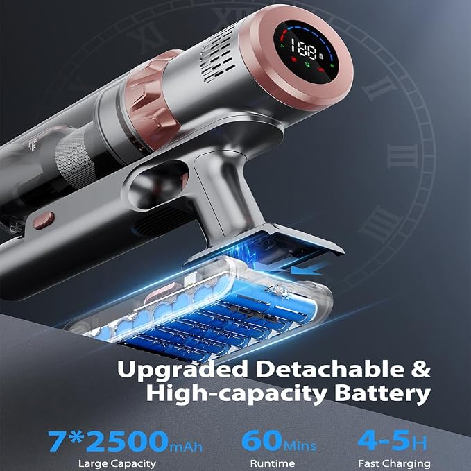 Cordless Vacuum Cleaner Handheld Vacuums 500W/45Kpa Lightweight Stick Vacuums - Image 4