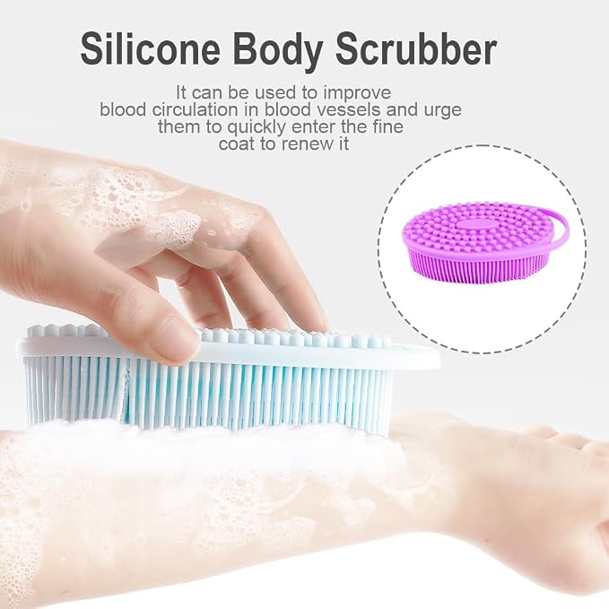 Soft Silicone Body Scrubber 3 PCS Silicone Body Shower, Silicone Loofah 2 in 4 - Image 3