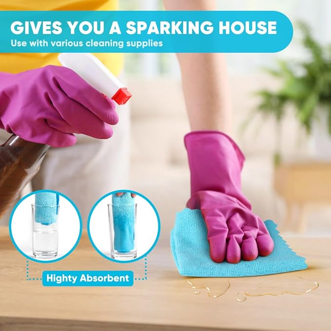 Orighty Microfiber Cleaning Cloth, 50 Pack Highly Absorbent Cleaning Supplies - Image 3