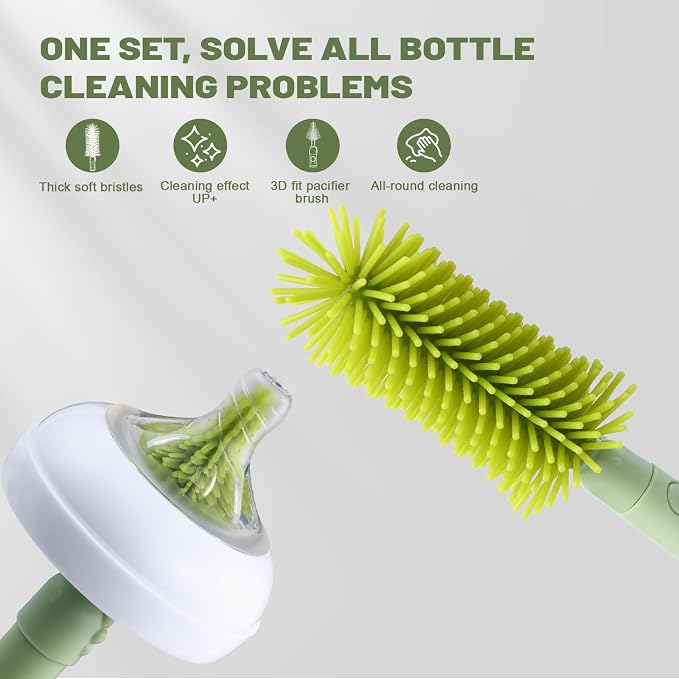 Baby Bottle Cleaner Brush Set Bottle Cleaner Brush Set Portable Bottle Cleaning - Image 3