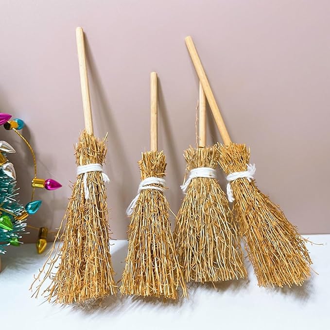 Miniature Artificial Mini Straw Brooms - Image 3