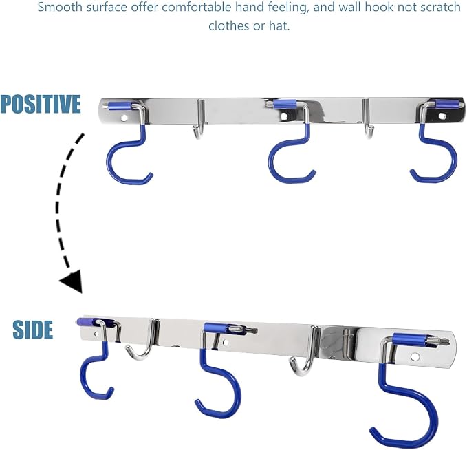 BESPORTBLE Stainless Steel Wall-Mounted Mop Holder and Multi-Function Storage - Image 3