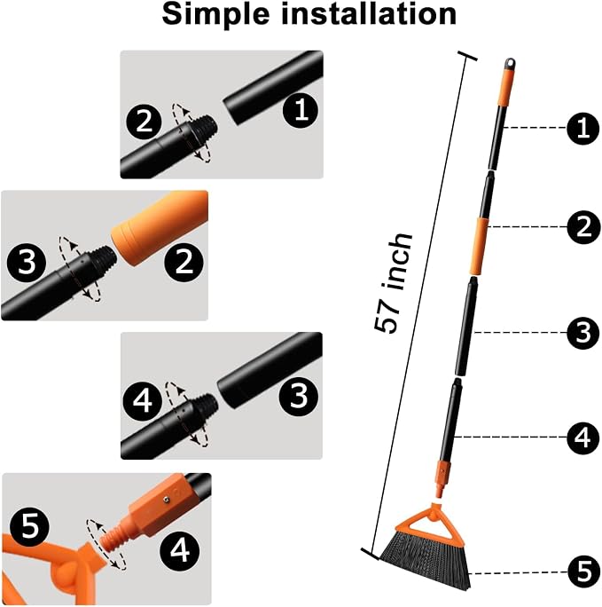 3 Pack Outdoor Indoor Broom, Brooms - Image 8