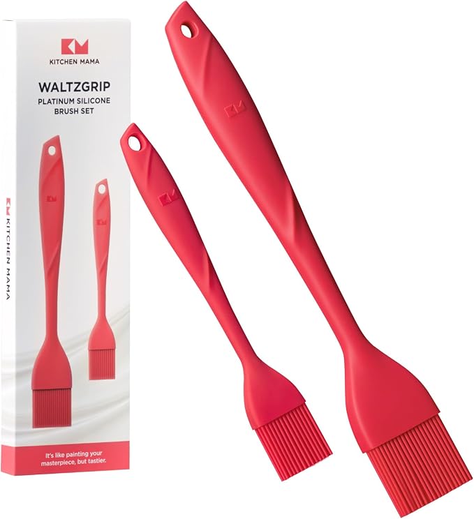 Kitchen Mama WaltzGrip Platinum Silicone Basting Pastry Brush: Set of 2 by KitchenMama