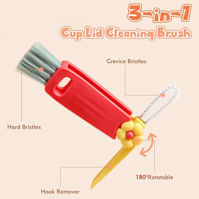3-in-1 Cup Lid Cleaning Brush–Multi-Functional Bottle & Straw Cleaner - Image 3