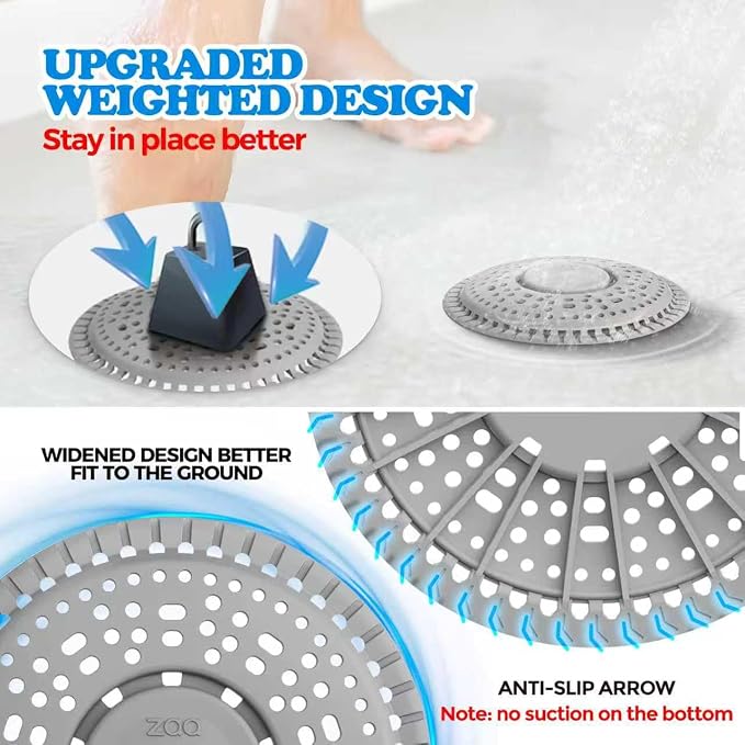 zaa Shower Drain Hair Catcher, Premium Silicone Drain Protector & Shower Drain - Image 2