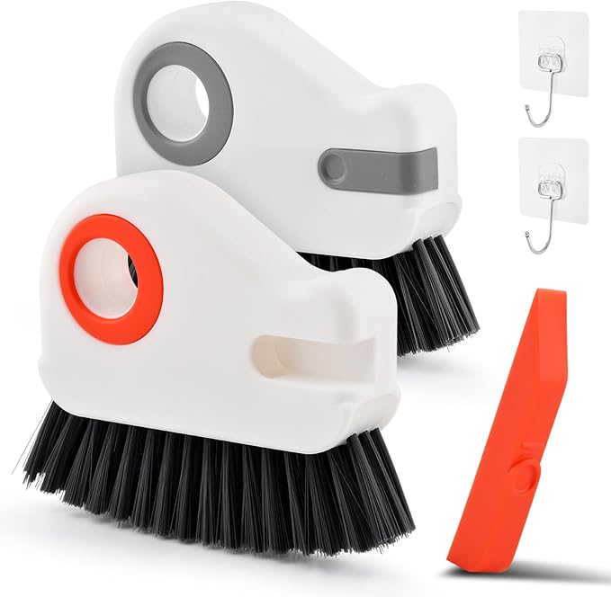 2Pcs Window Track Cleaner with Hard Bristle Brush & Scraper, 2-in-1 Groove by Unknown