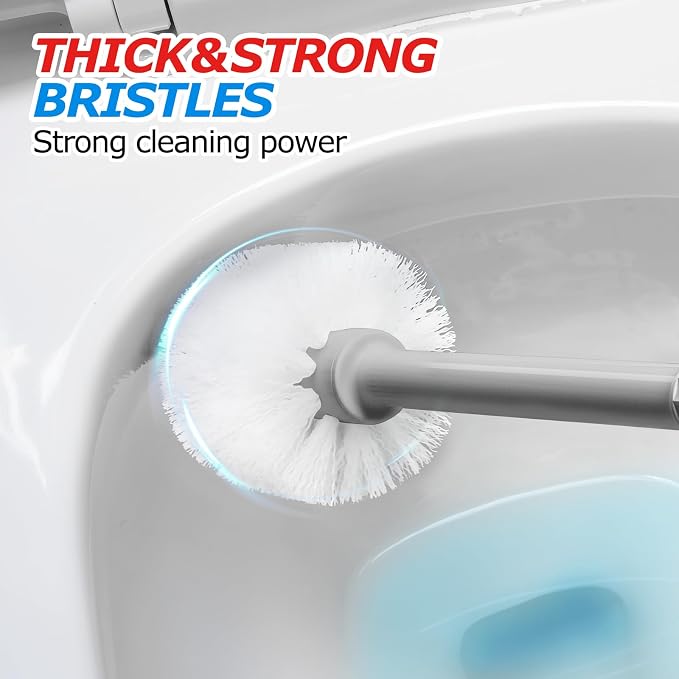 2Pack 2 in 1 Toilet Brush and Plunger Set, Extended Handle Plunger，Toilet Bowl - Image 5