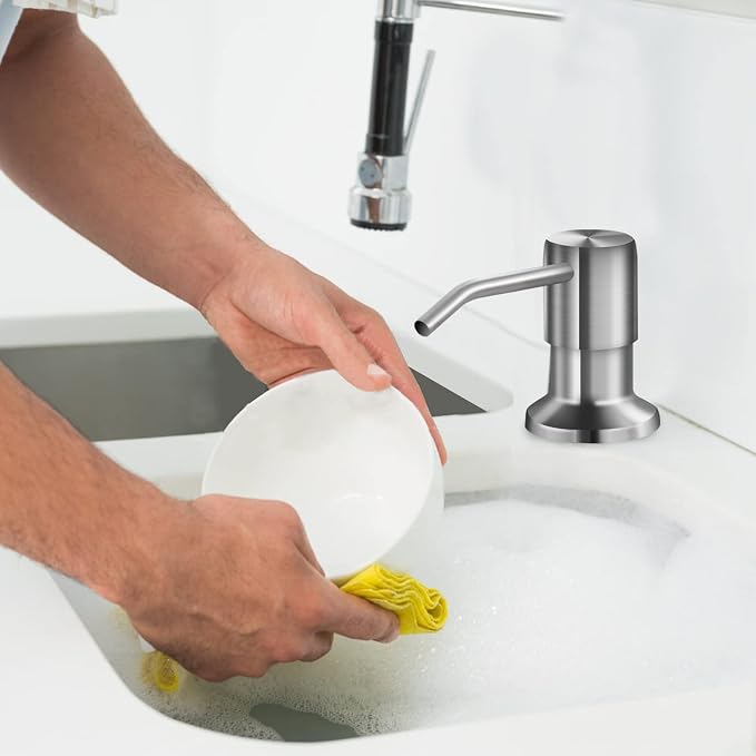 Soap Dispenser for Kitchen Sink and Extension Tube Kit, Stainless Steel - Image 8