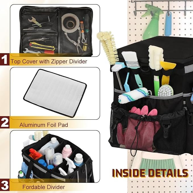 Rolling Cleaning Caddy, Cleaning Supplies Organizer - Image 6