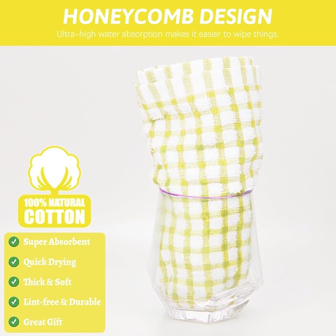 Nialnant 8 Pcs Kitchen Dish Rags, 100% Cotton Kitchen Towels Soft Absorbent - Image 4