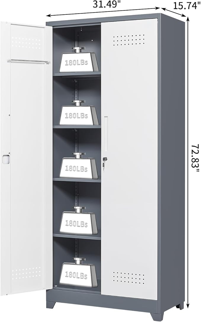 Broom Storage Cabinet, Metal Cabinet - Image 3