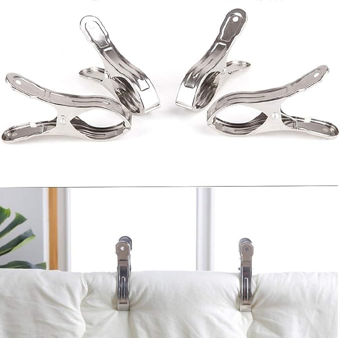 8 Pack Stainless Steel Clothespins, 4.7 Inch Towel Clips - Image 5