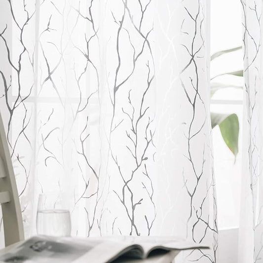 FINECITY Tree Branch Sheer Curtains by FINECITY