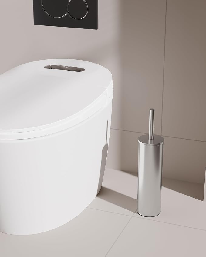 Toilet Brush and Holder Set, Stainless Steel Toilet Bowl Brush - Image 6