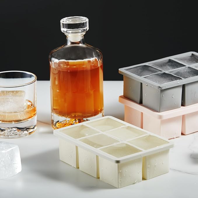 Nax Caki Ice Cube Trays 3 Pack for Whiskey, Large Square Silicone Ice Cube - Image 2