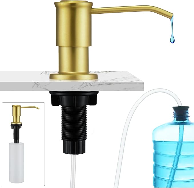 CREA Brushed Gold Kitchen Soap Dispenser Countertop Soap Dispenser by CREA