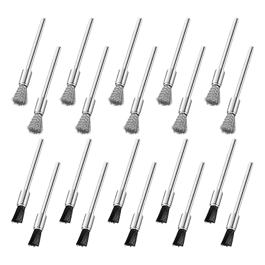 20 Pcs Nylon Bristle Brushes and Steel Cleaning End Brushes Pen, 1/8″ Wire Brush by YXCCSE