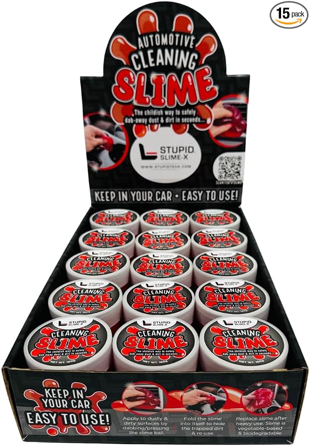 STUPID Technologies Slime-X – Re-Engineered Car Cleaning Gel 15-Pack – Value by StupidCarTray