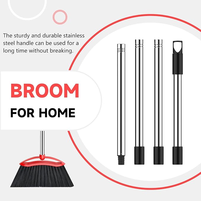 Heavy Duty Broom, 54-inch Adjustable Long Handle Angle Brooms Large Brooms - Image 5