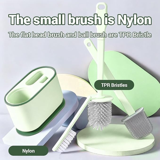 Plastic Toilet Brush Set, Strawberry Green, Bathroom Accessories, Includes 2 - Image 9