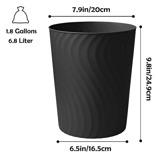 YGJT Small Trash Can, 3 Pack 1.8 Gallons Bathroom Trash Can, Slim Waste Basket - Image 6