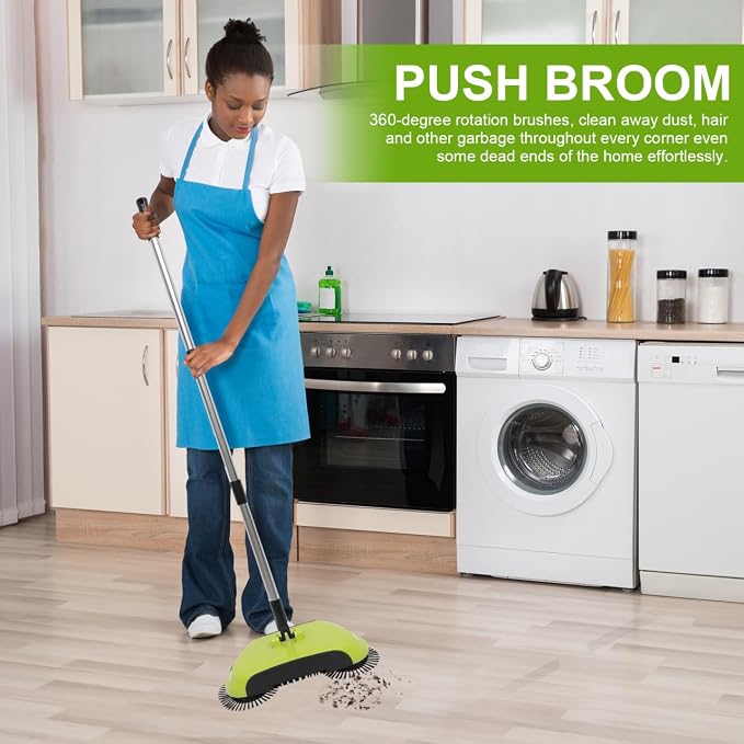 Floor Sweeper Manual, 3 in 1 Carpet Cleaner Machine Push Broom Clean Lazy - Image 8