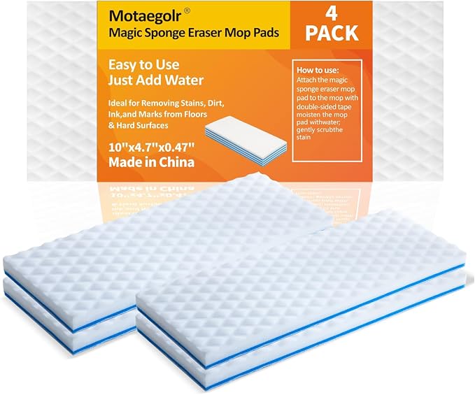Magic Sponge Eraser Mop Pad, Melamine Sponge Mop Pad Refill by Motaegolr