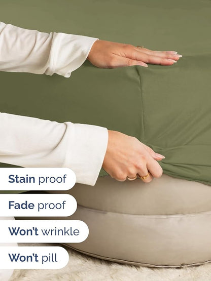 Extra Deep Twin Fitted Sheet - Hotel Luxury Single Fitted Sheet Only - Easily Fits 18 inch to 24 inch Mattress - Ultra Soft, Wrinkle & Fade Free w/Extra Deep Pockets - Breathable & Comfy - Sage Green