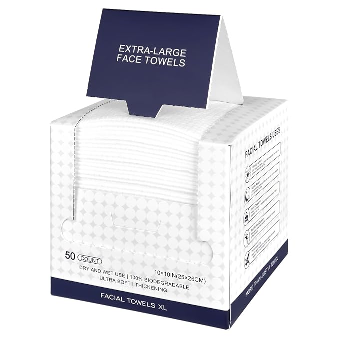Disposable Face Towels, Lint-Free Makeup Remover Cloth in Paper Box by KODAMO
