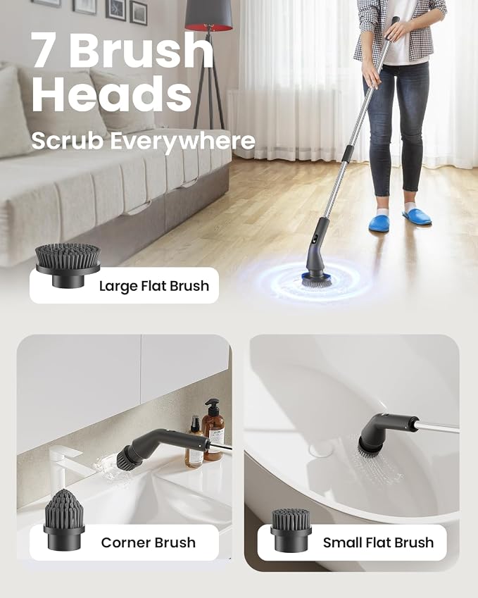 Leebein Electric Spin Scrubber, 2026 Upgraded Cordless Cleaning Brush Bathroom - Image 6