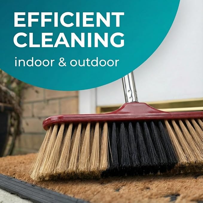 HELOMOR Indoor Broom with Dustpan Combo Set, Long Handle Floor Sweeping Broom - Image 5
