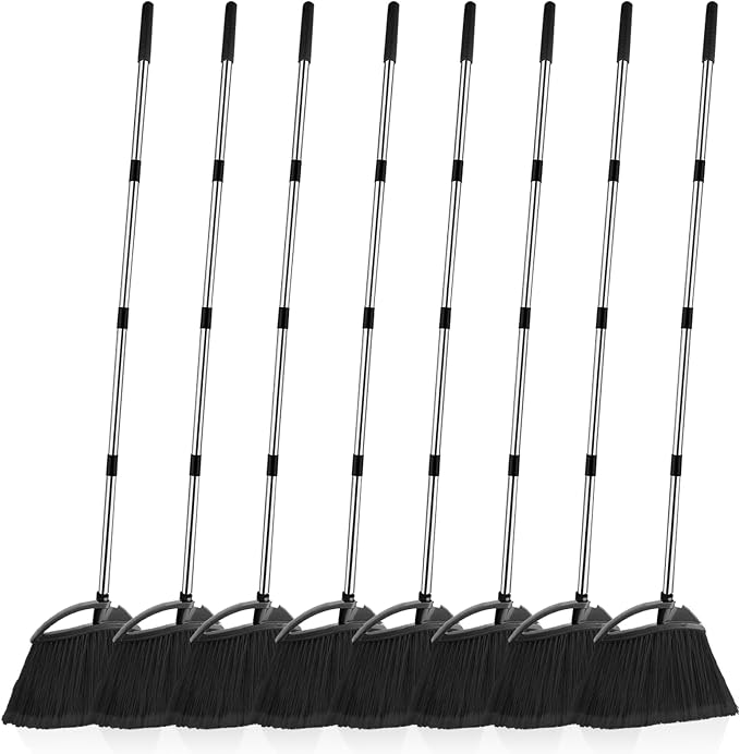 8 Pcs Heavy Duty Commercial Broom Bulk 52 Inch Indoor Outdoor Broom by Merkaunis