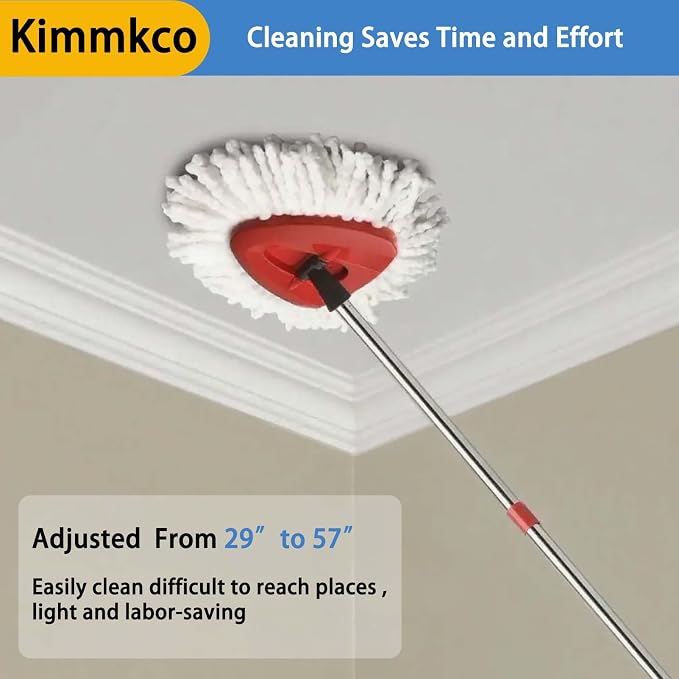 Spin Mop Replacement Handle, 4-Section 30-to-58 inch Mop Stick Replacement - Image 7