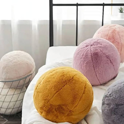 MOJUN Round Plush Ball Throw Pillow, 11" Ball Pillow Decorative Throw Pillow Floor Pillow Cushion, Sphere Pillow for Chair Couch Sofa Bedroom Gift, Khaki