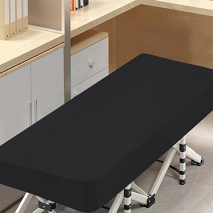Cot Sheets Fitted Only 31" x 75", Ultra Soft & Breathable Cot Size Bed Sheet Fit for Narrow Twin/Camp Bunk/RV Bunks/Army Cots/Guest Beds/Trifold Mattresses, Mattress Bottom Cover Sheets, Black