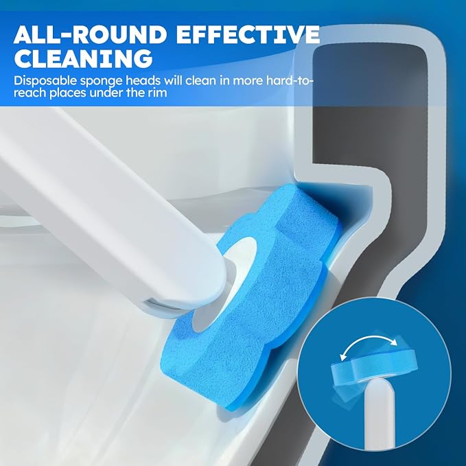 Disposable Toilet Brush 2 Pack- Toilet Bowl Cleaner, Toilet Bowl Brush - Image 4