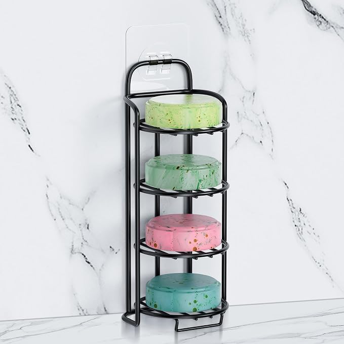 4-Tier Shower Soap Shampoo Bar Holder, Self Adhesive & Freestanding Draining by Unknown