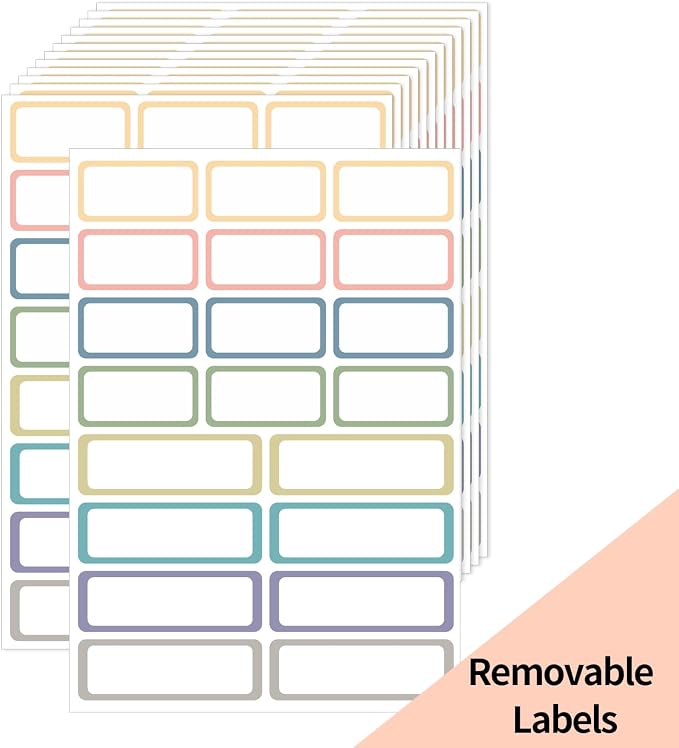 STARLIBOO Removable Labels, Removable Colored Labels Stickers, Self-Adhesive by STARLIBOO
