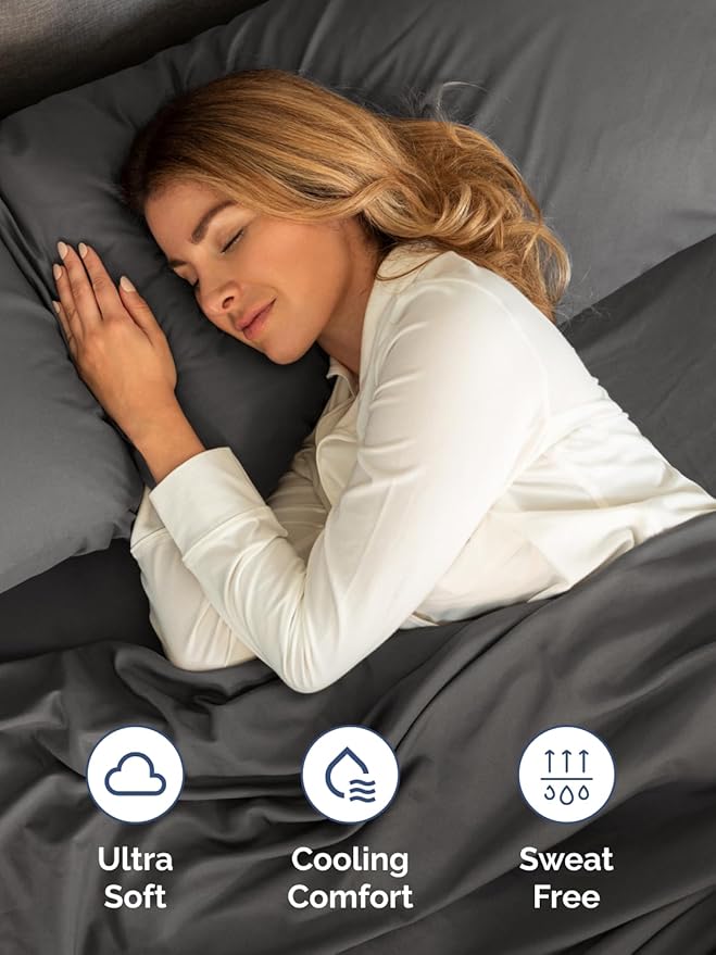 Extra Deep King Sheet Set - 6 Piece Breathable & Cooling Sheets - Hotel Luxury Bed Sheets Set - Easy & Secure Fit - Soft, Wrinkle Free & Comfy Sheets Set - Charcoal Sheet Set with Extra Deep Pockets