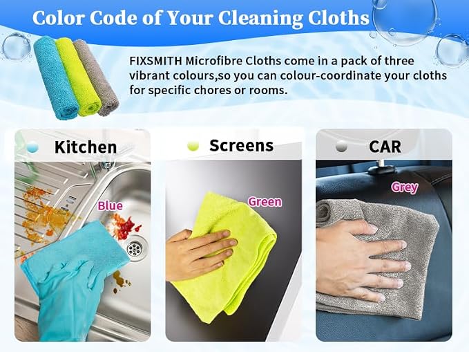 FIXSMITH Shop Towels-200 Pack, 12 x 16 in Microfiber Cleaning Cloth, Highly - Image 2